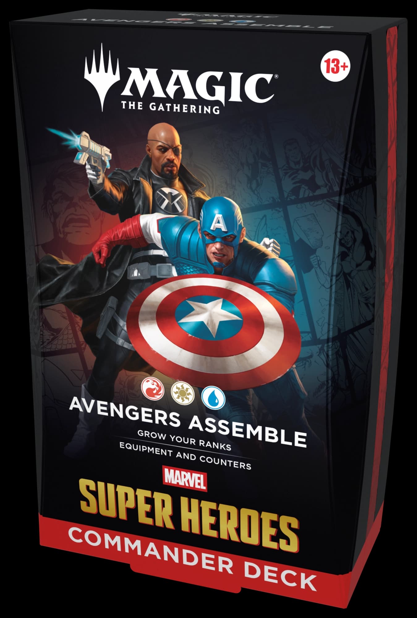 Presentación de Magic: The Gathering — Marvel Super Heroes Commander Deck · Avengers Assemble · Inglés