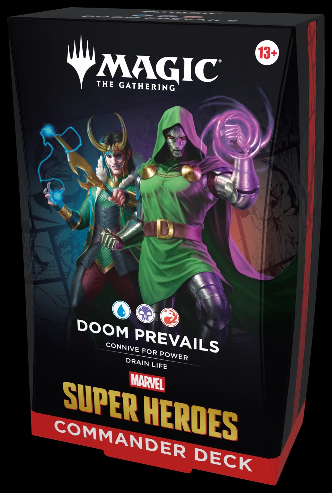 Presentación de Magic: The Gathering — Marvel Super Heroes Commander Deck · Doom Prevails · Inglés