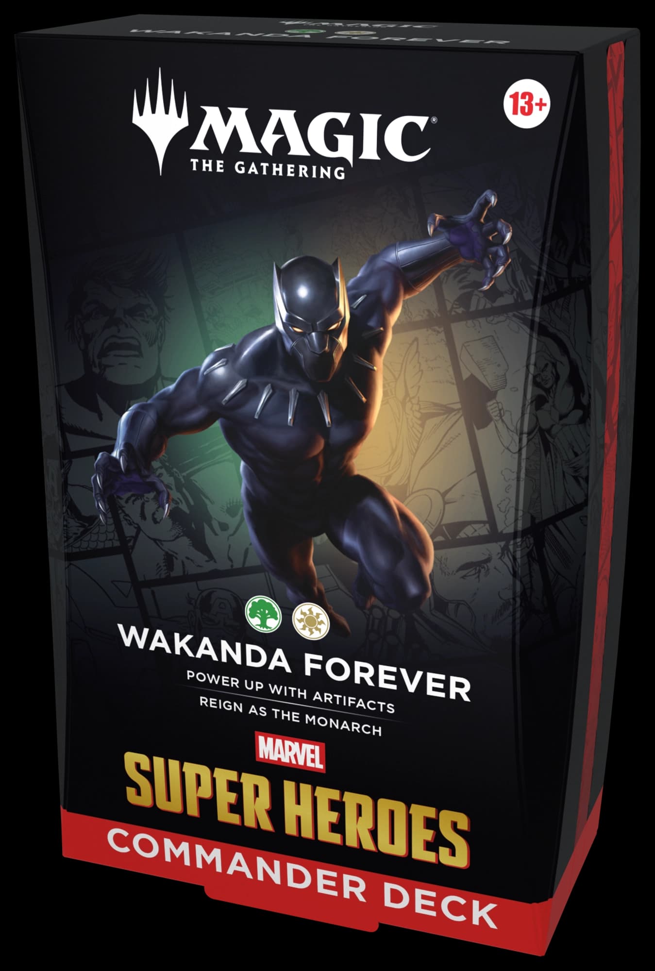 Presentación de Magic: The Gathering — Marvel Super Heroes Commander Deck · Wakanda Forever · Inglés