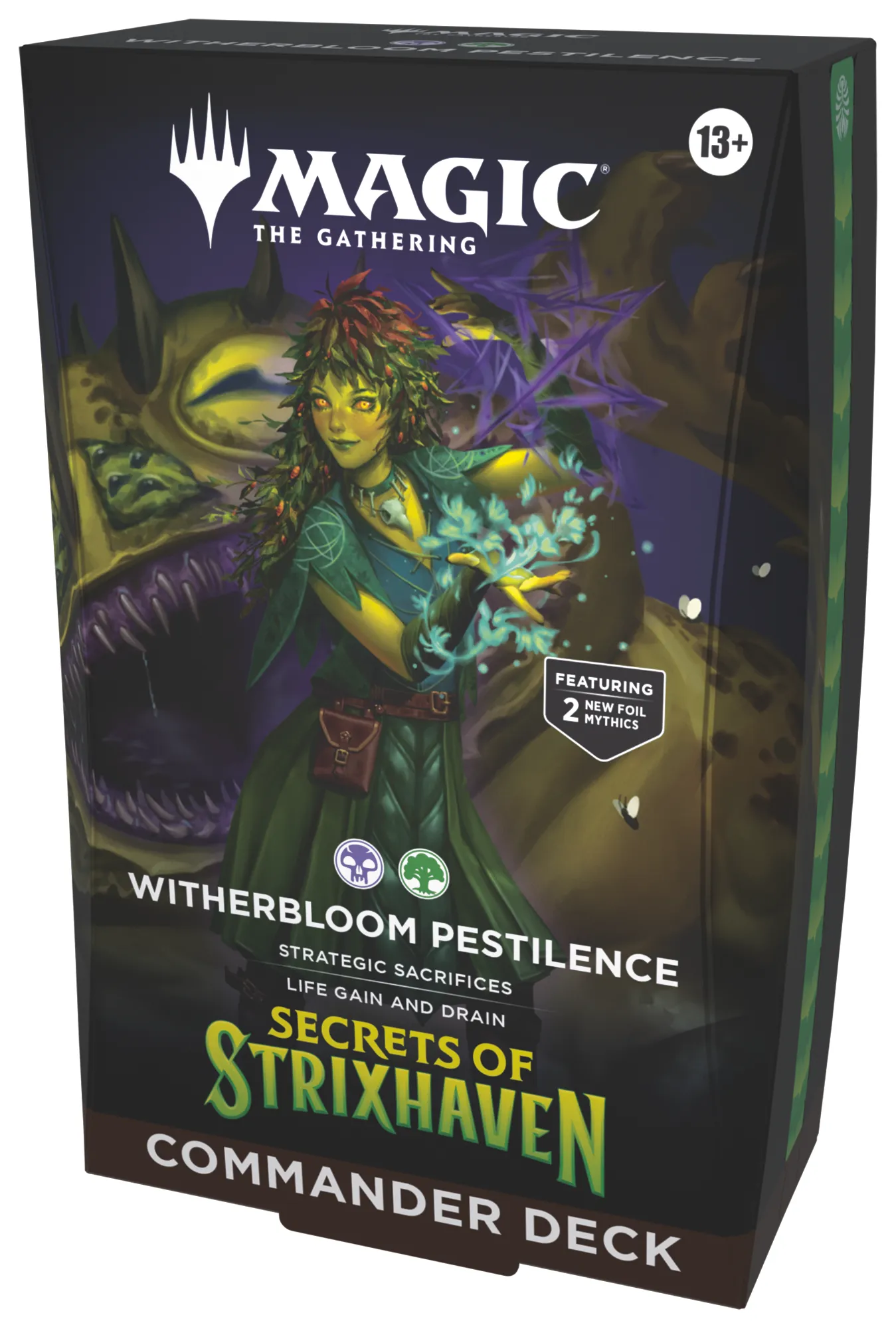 Presentación de Magic: The Gathering — Secrets of Strixhaven Commander Deck · Witherbloom Pestilence · Inglés