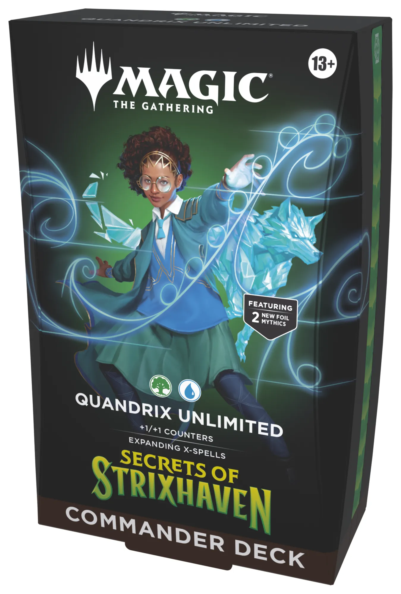 Presentación de Magic: The Gathering — Secrets of Strixhaven Commander Deck · Quandrix Unlimited · Inglés