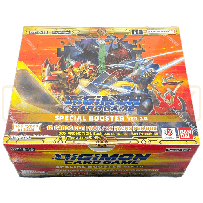 Presentación de Digimon Card Game: Special Booster Ver.2.0 (BT18-19) Booster · Display cerrado · Inglés