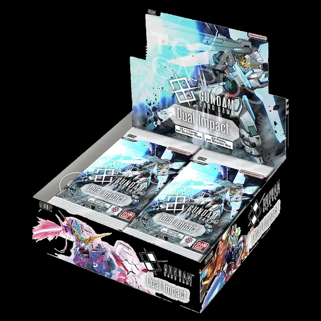Presentación de Gundam Card Game: Dual Impact (GD02) Booster · Display cerrado · Inglés
