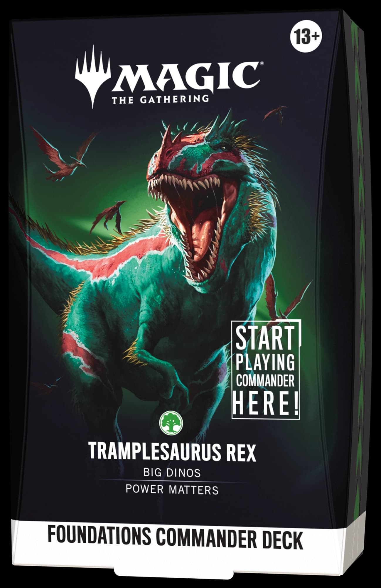 Presentación de Magic: The Gathering — Foundations Starter Commander Deck · Tramplesaurus Rex