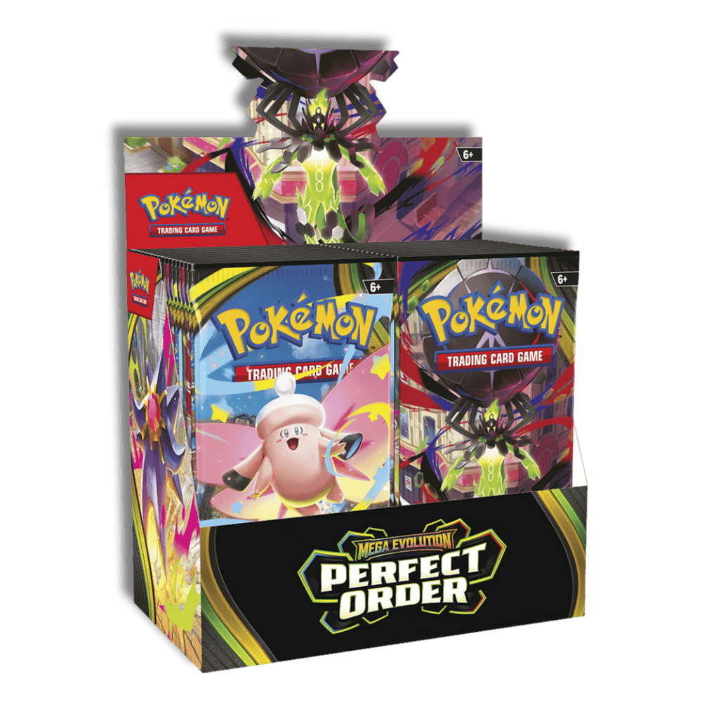 Presentación de Pokémon TCG: Mega Evolution — Perfect Order Booster · Display cerrado · Inglés